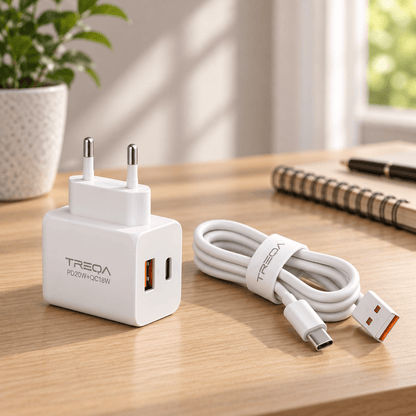 TREQA CH-635 USB-A i USB-C punjač s kablom – Zidni punjači TREQA CH-635 – – slika 2
