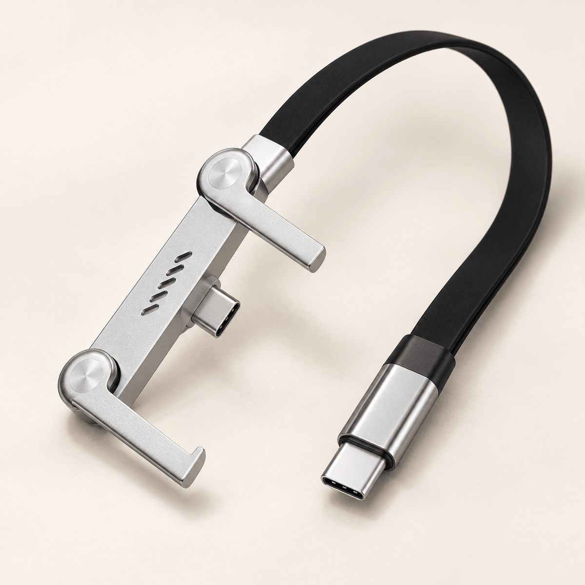 TREQA kabal sa sklopivim držačem za telefon – USB kablovi – CA-8008 USB-C → USB-C – slika 1