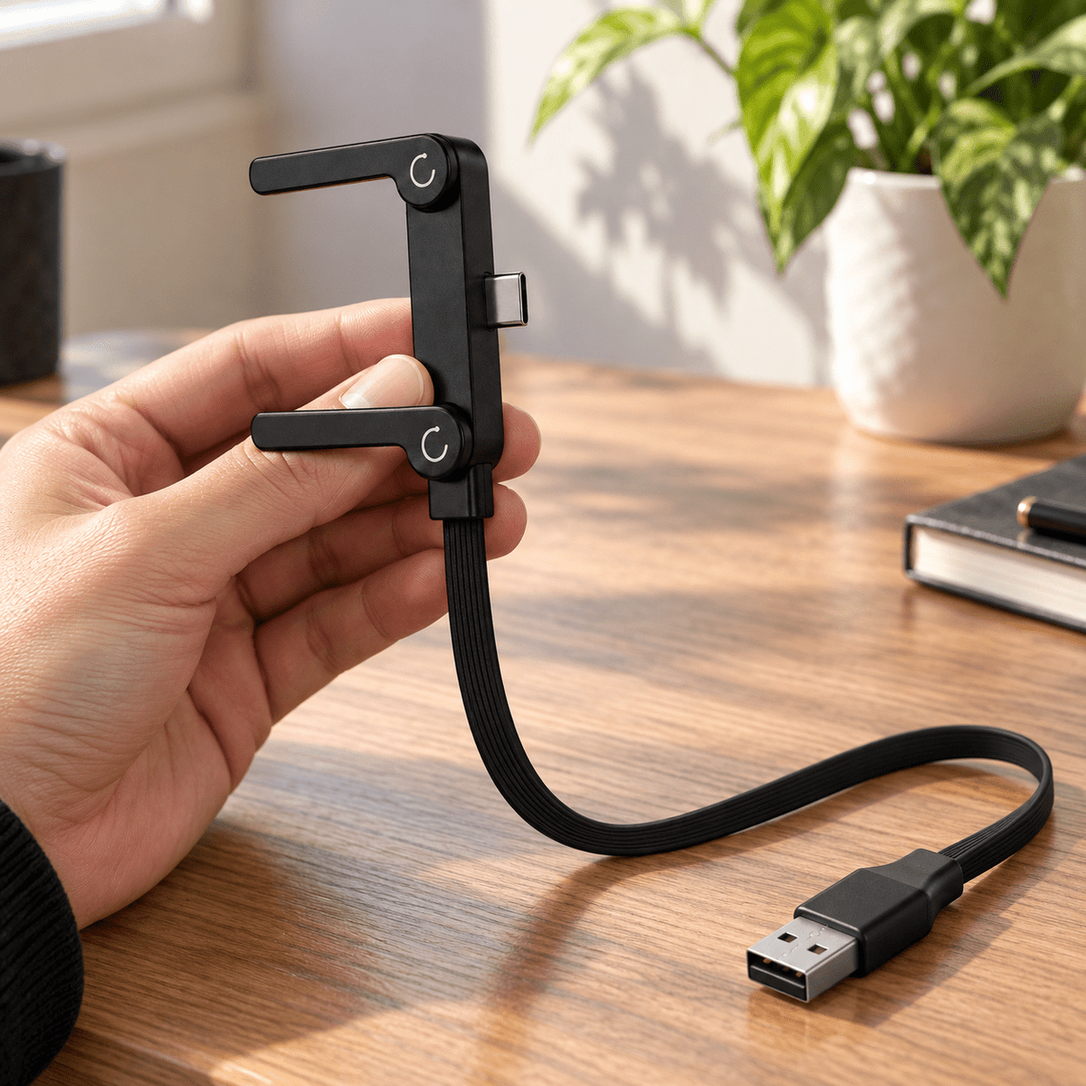 TREQA kabal sa sklopivim držačem za telefon – USB kablovi – CA-80083 USB-A → USB-C – slika 6