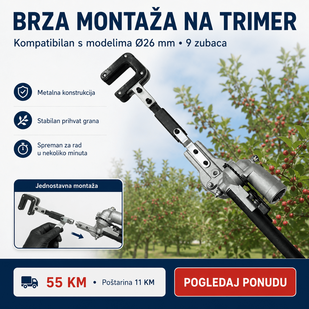 Tresač za Voće – Nastavak za Trimer – – – slika 4