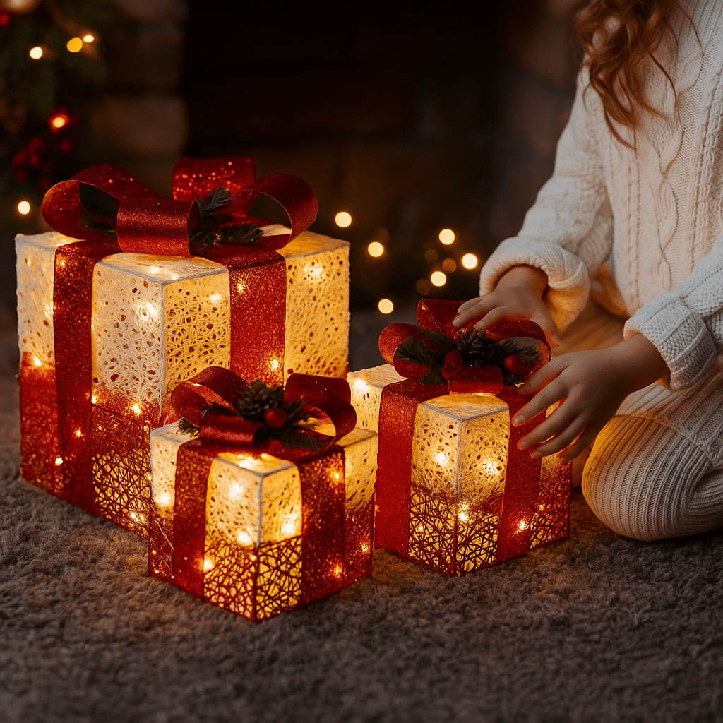 Tri Svjetleće Dekorativne Poklon Kutije - SAMO KLIKNI