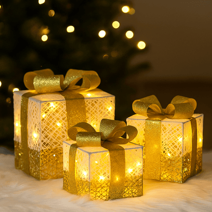 Tri Svjetleće Dekorativne Poklon Kutije – – Žuta – slika 10