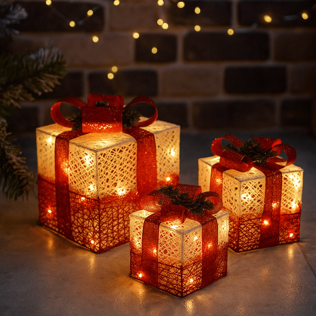 Tri Svjetleće Dekorativne Poklon Kutije - SAMO KLIKNI