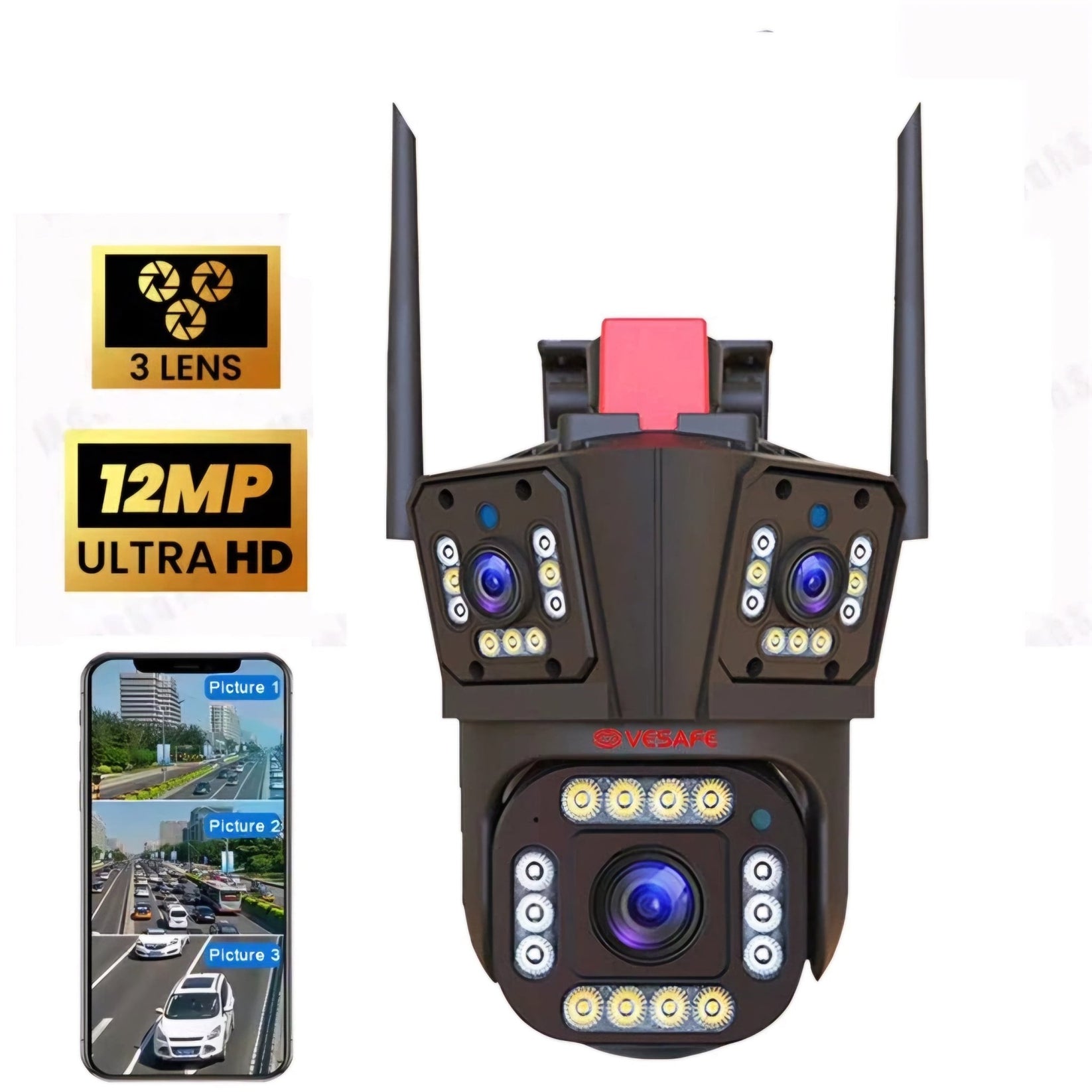 Trostruka CCTV PTZ IP Kamera 12MP – – – slika 1