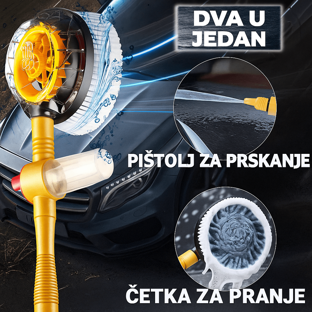 Turbo 2u1 Četka i Pištolj za Pranje Auta - SAMO KLIKNI