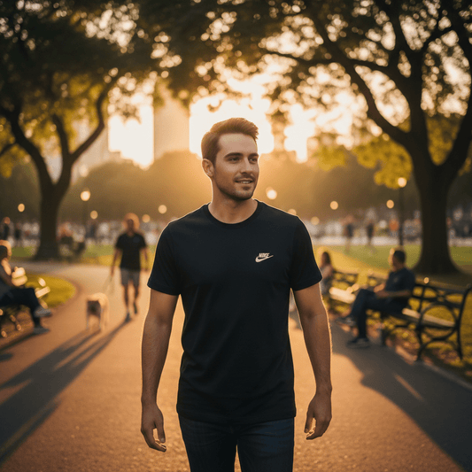 Udobne Majice Kratkih Rukava s Logom – Majice – Crna M – slika 1