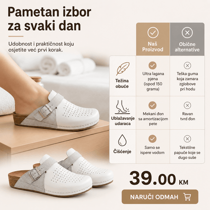 Udobne Ženske Papuče/Klompe – Ženska obuća – Bijela 37 – slika 6