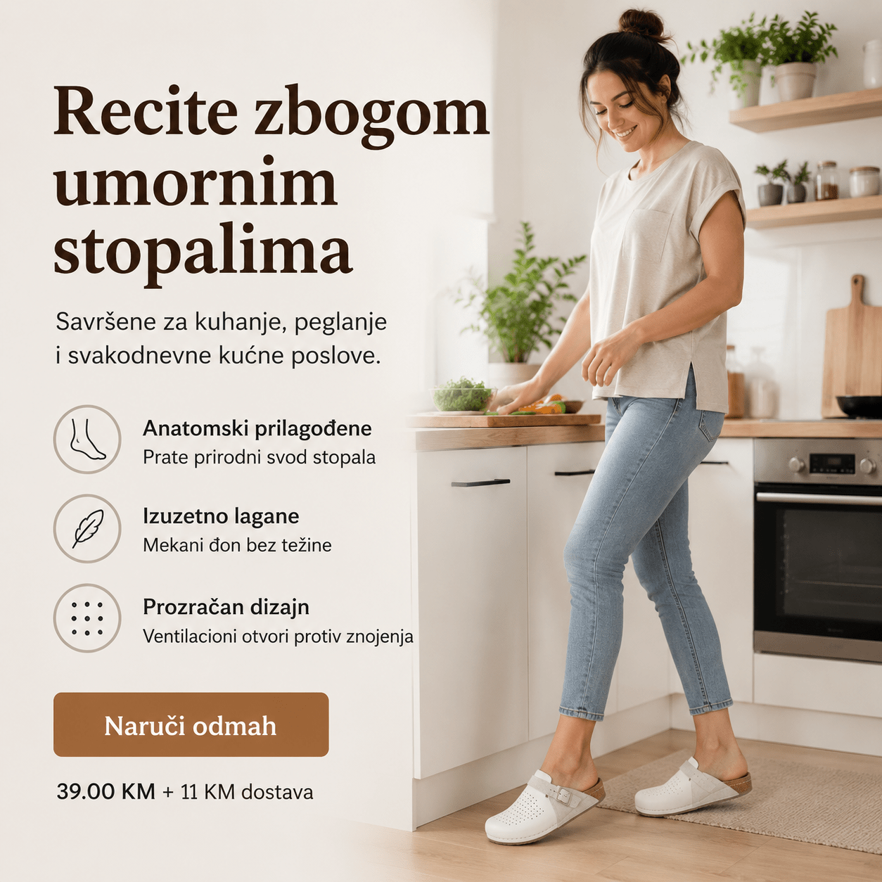 Udobne Ženske Papuče/Klompe – Ženska obuća – Bijela 37 – slika 4