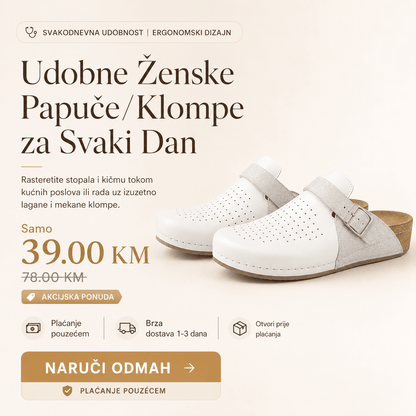 Udobne Ženske Papuče/Klompe – Ženska obuća – Bijela 37 – slika 5