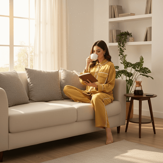 Udobni Loungewear Komplet Set – Loungewear set – Senf žuta M – slika 1