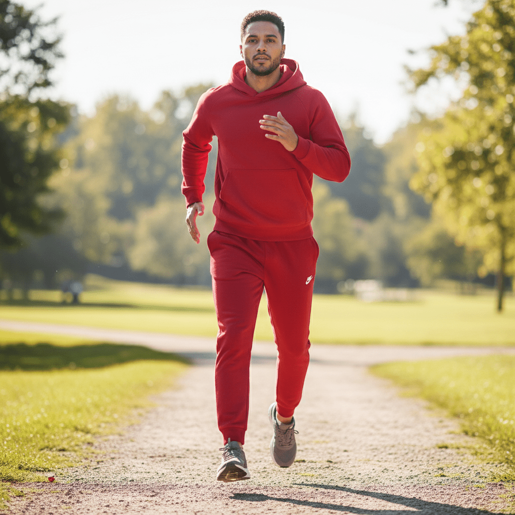 Udobni Sportski Donji Dio Trenirke – Sportska Odjeća – M Crvena – slika 4