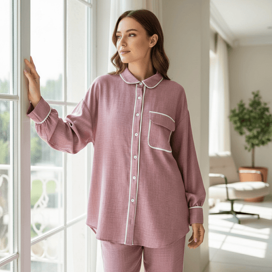 Udobni Ženski Set Za Spavanje i Dnevni Boravak – Ženska odjeća – M Roza – slika 1