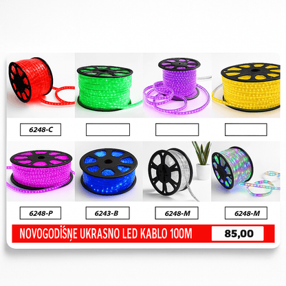 Ukrasno LED Kablo 100 metara – – Ljubičasta – slika 11
