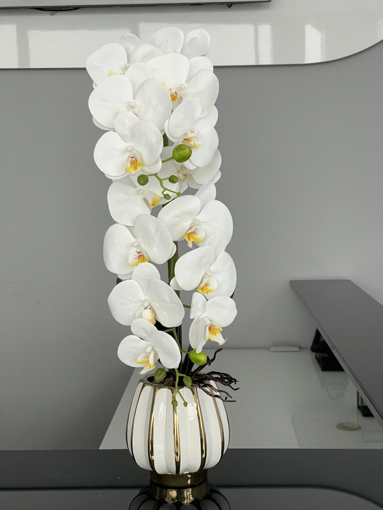 Umjetna Bijela Orhideja (70 cm) – – – slika 3
