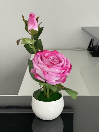 Umjetna Ružičasta Ruža (28 cm) – – – slika 3