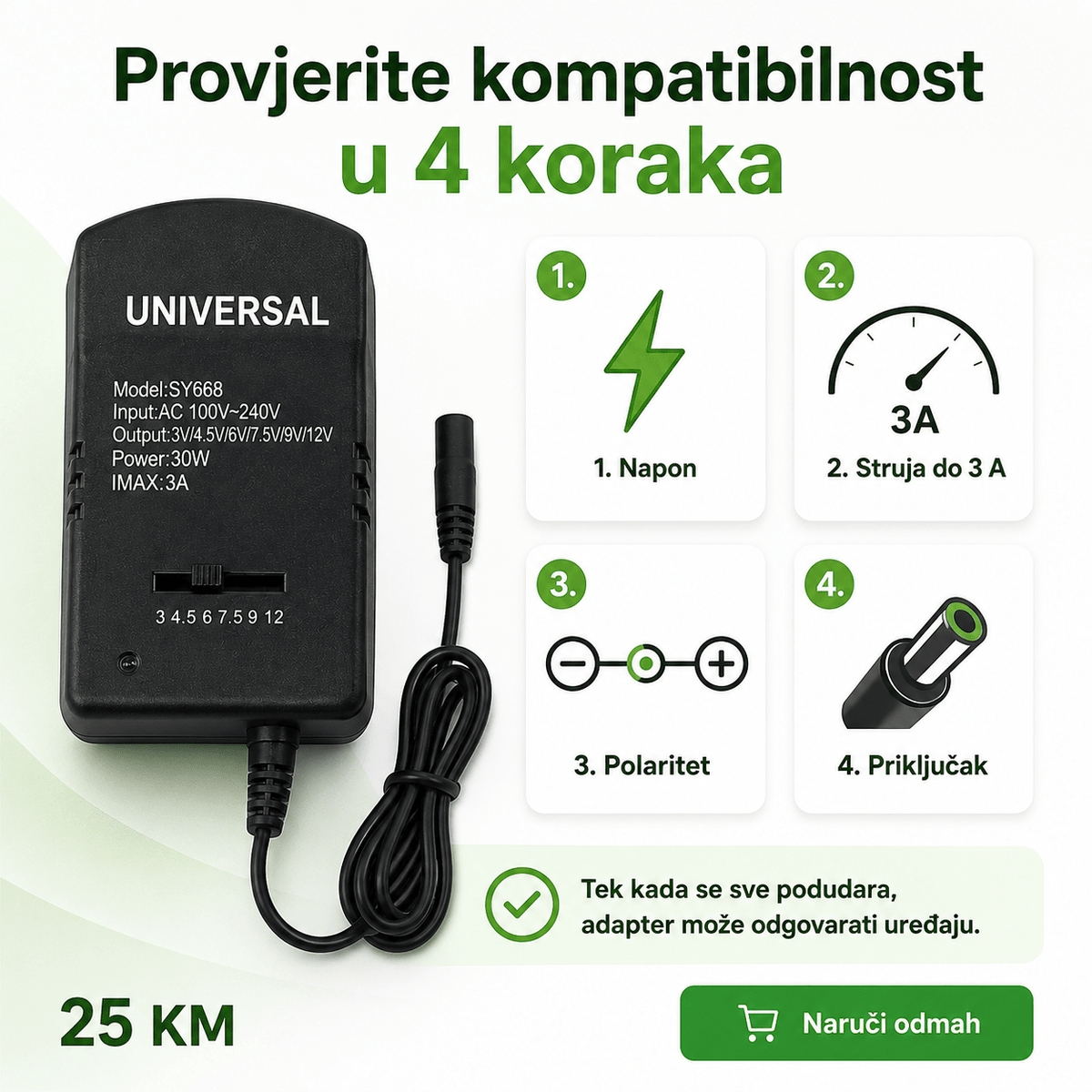 Univerzalni AC/DC Adapter i 6 Izmjenjivih Priključaka – Adapteri i napajanje – – slika 6