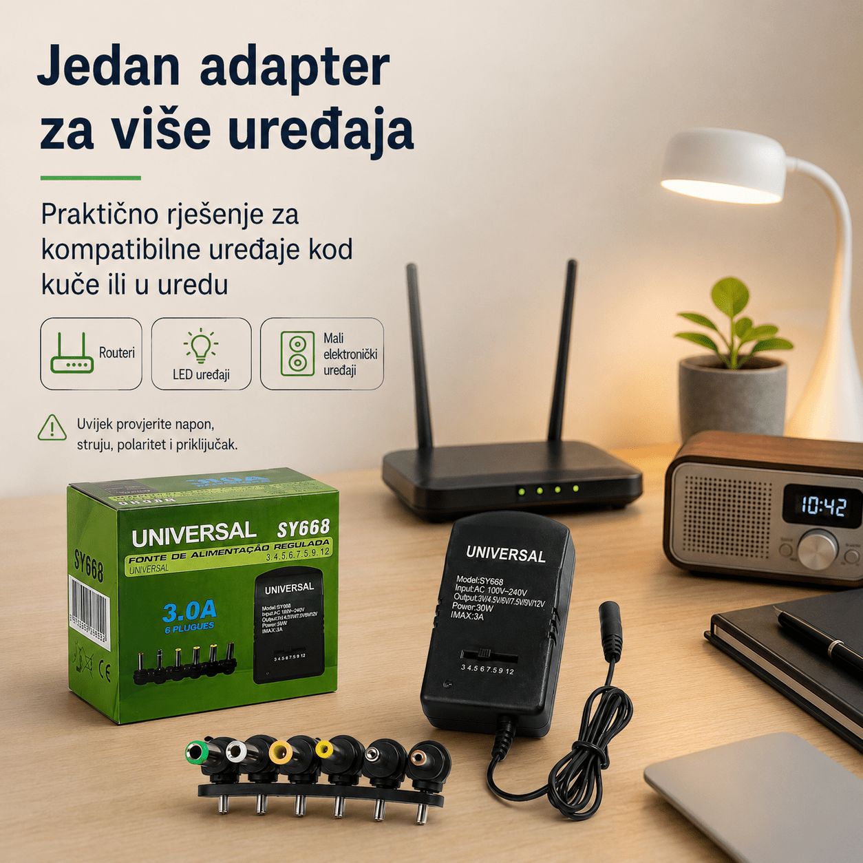 Univerzalni AC/DC Adapter i 6 Izmjenjivih Priključaka – Adapteri i napajanje – – slika 3