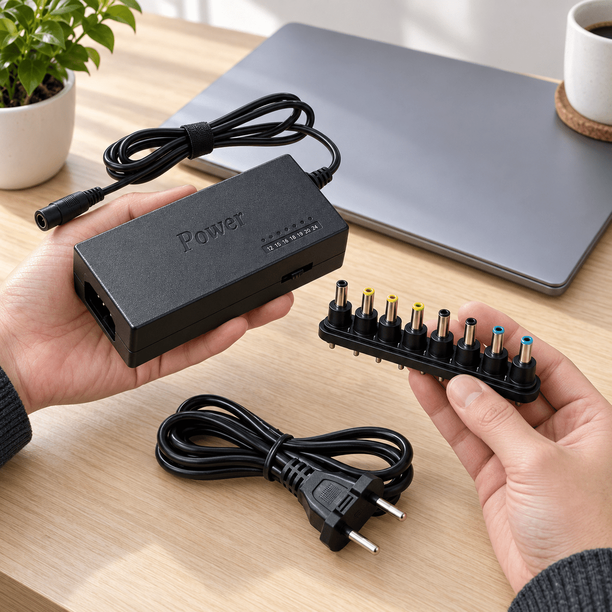 Univerzalni adapter za laptop – 8 nastavaka, 12–24 V – Univerzalni laptop adapteri s osam nastavaka – – slika 3
