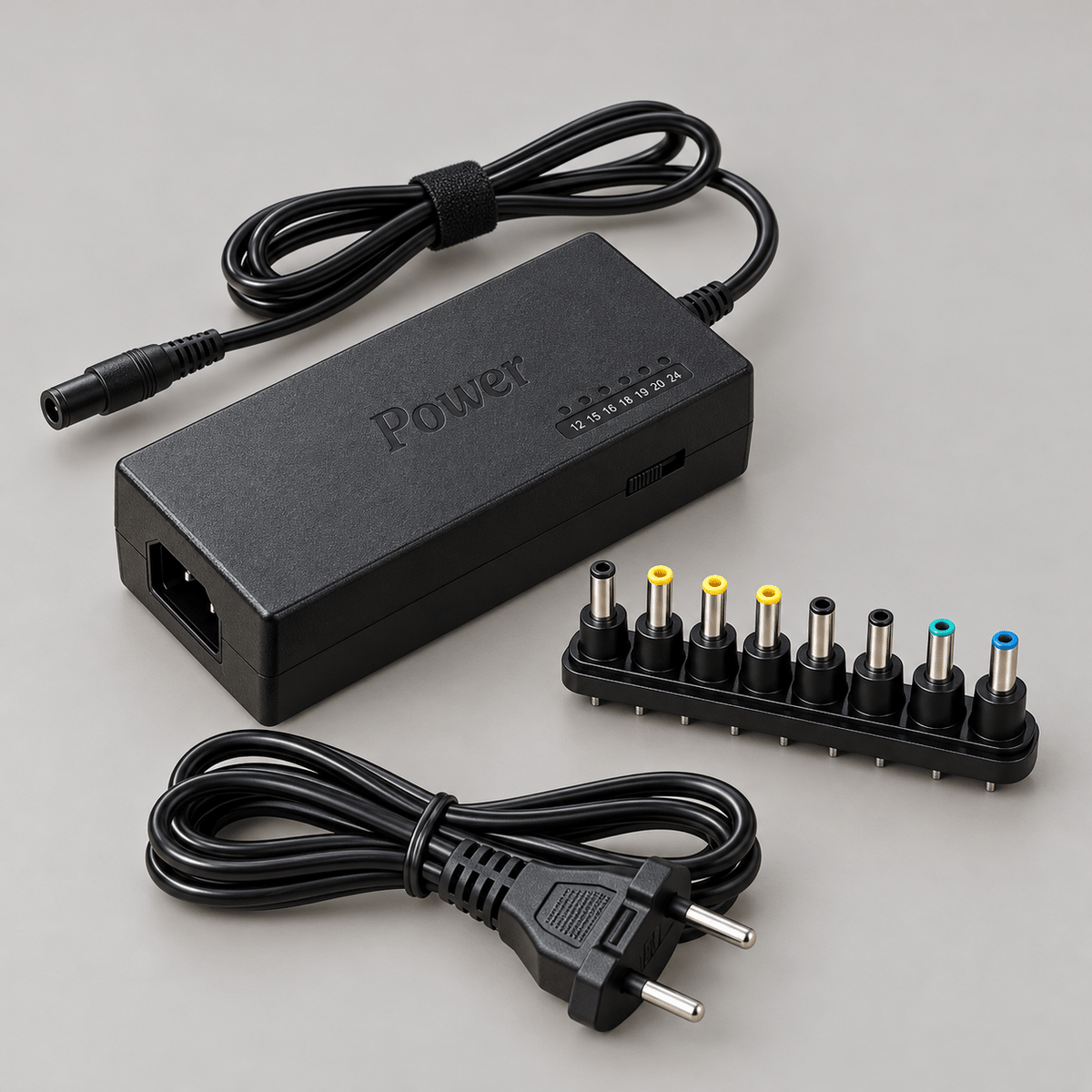 Univerzalni adapter za laptop – 8 nastavaka, 12–24 V – Univerzalni laptop adapteri s osam nastavaka – – slika 1