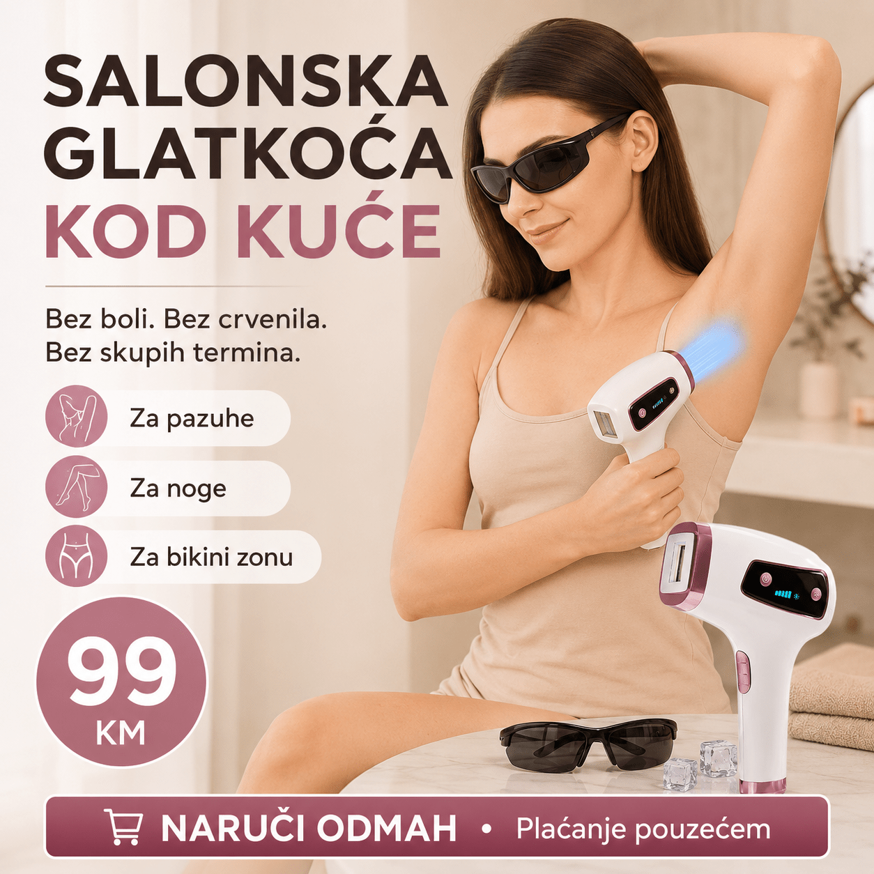 Uređaj za Lasersku Epilaciju s Ledenim Učinkom – – – slika 2