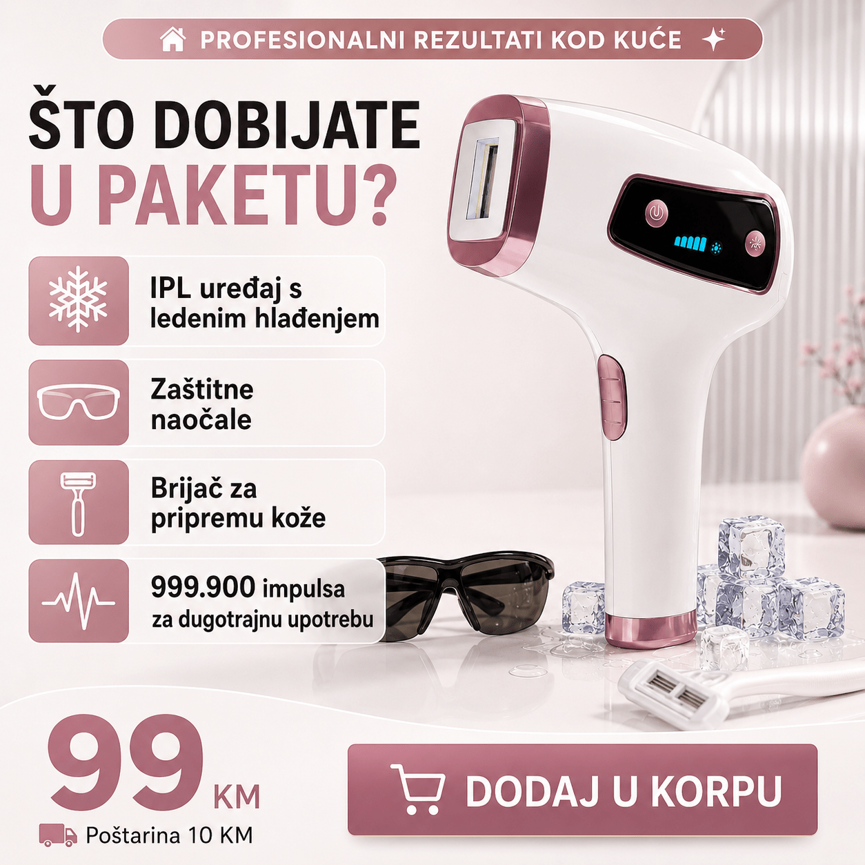 Uređaj za Lasersku Epilaciju s Ledenim Učinkom – – – slika 3