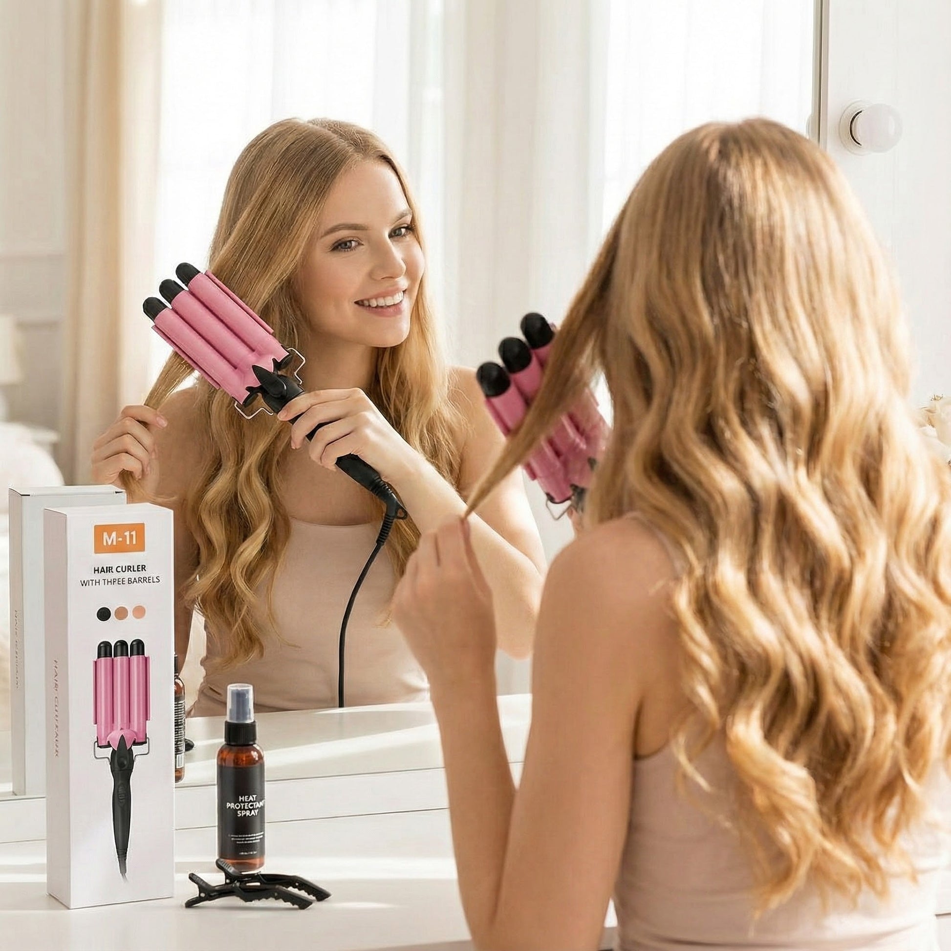 Uređaj za Valovitu Kosu s Tri Cijevi - SAMO KLIKNI