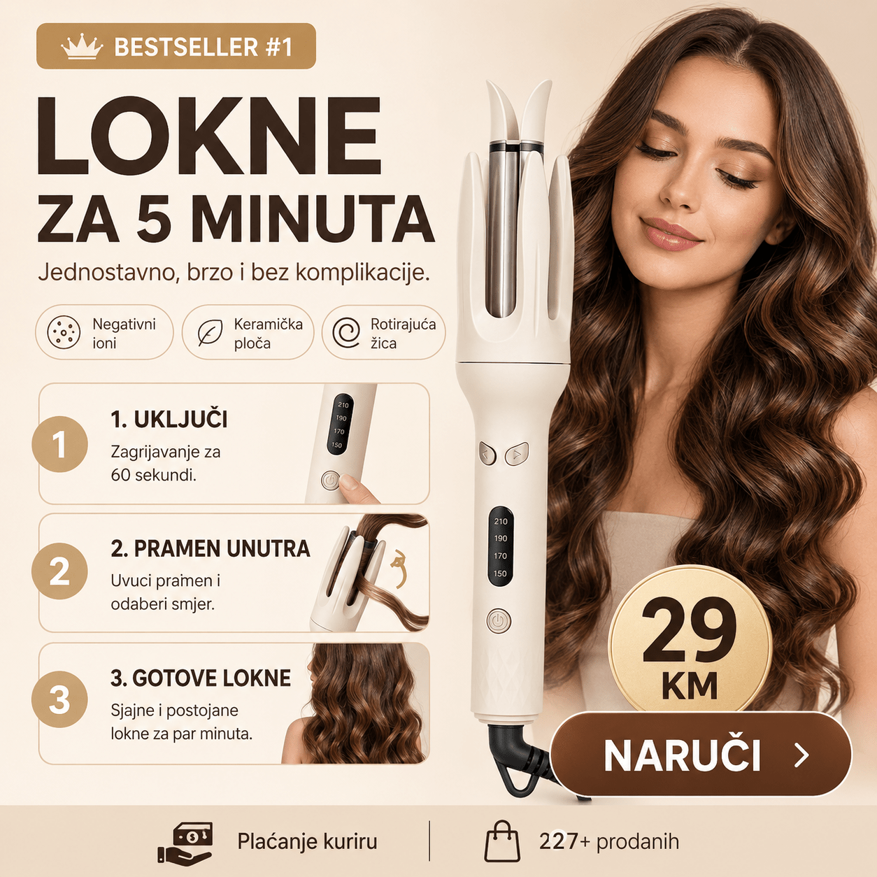 Uvijač za Kosu s Negativnim Ionima – – – slika 4