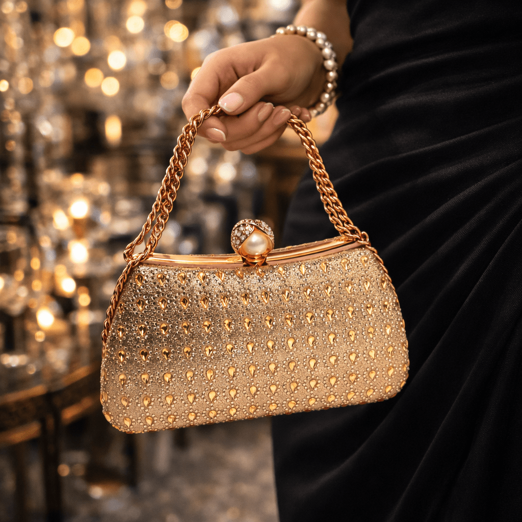 Večernja torbica s bisernom kopčom - SAMO KLIKNI