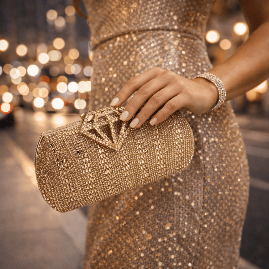 Večernja Torbica s Kristalnim Detaljima - SAMO KLIKNI