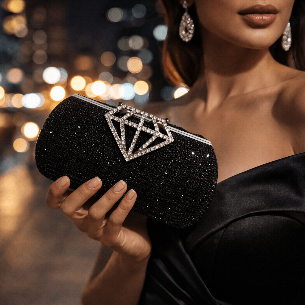 Večernja Torbica s Kristalnim Detaljima - SAMO KLIKNI