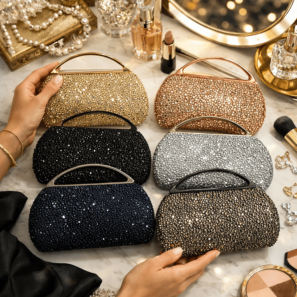 Večernja Torbica s Kristalnim Sjajem – – Crna – slika 4