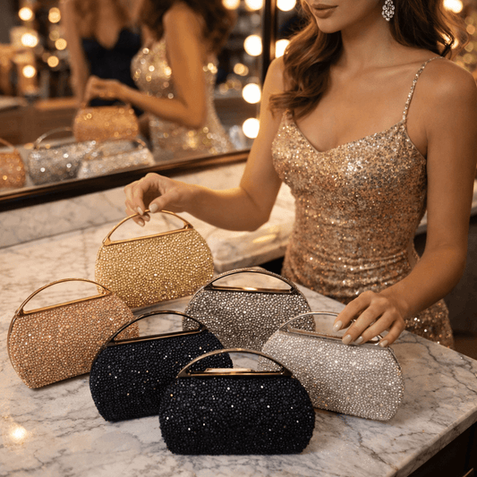 Večernja Torbica s Kristalnim Sjajem – – Crna – slika 1