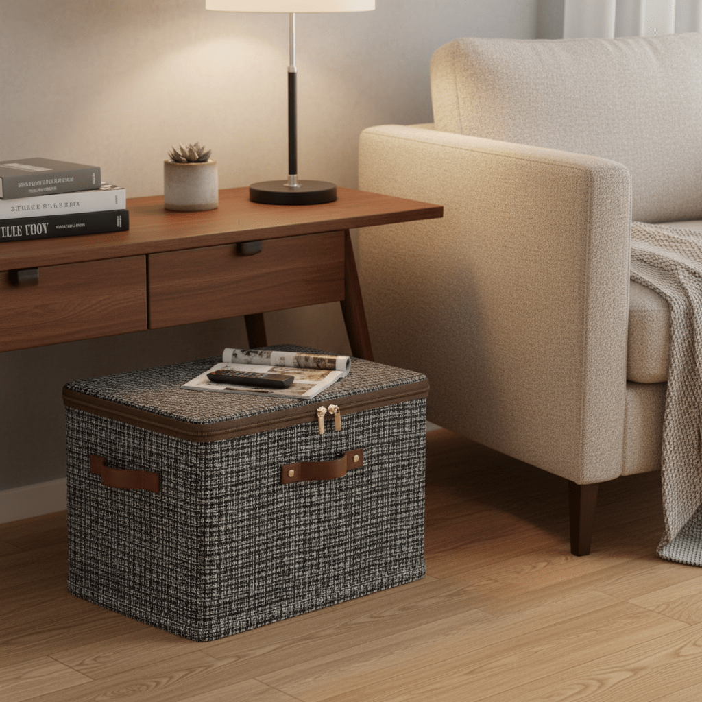 Veliki Sklopivi Spremnik za Odjeću i Stvari – Kućno skladištenje – Ekstra Velika Duboko Siva – slika 3