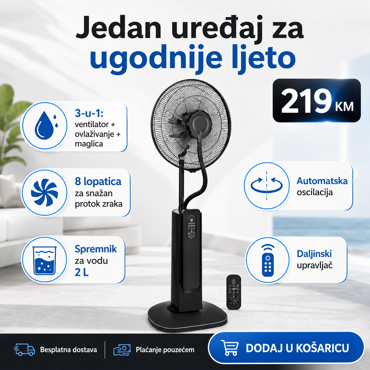 Ventilator s Raspršivačem Maglice – – – slika 2