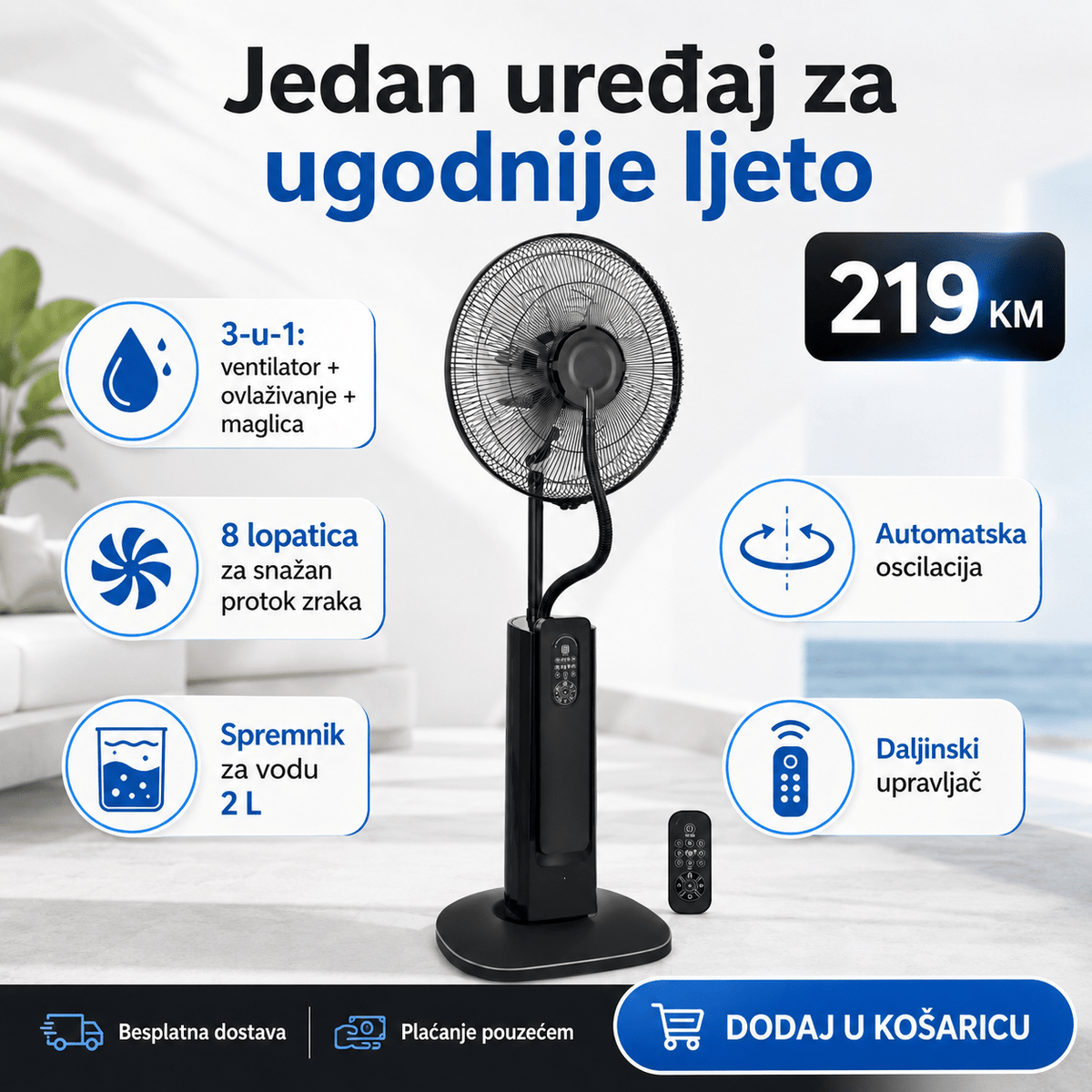 Ventilator s Raspršivačem Maglice – – – slika 2