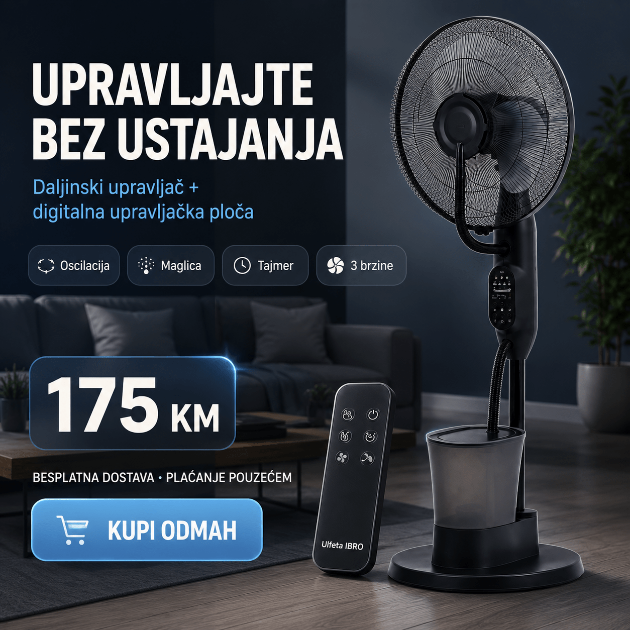 Ventilator s Raspršivačem Maglice – – – slika 2