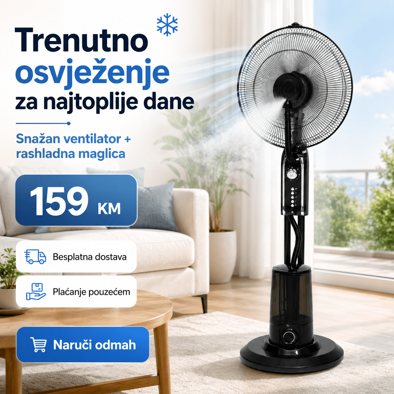 Ventilator s Raspršivačem Maglice – – – slika 2