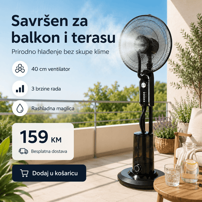 Ventilator s Raspršivačem Maglice – – – slika 1