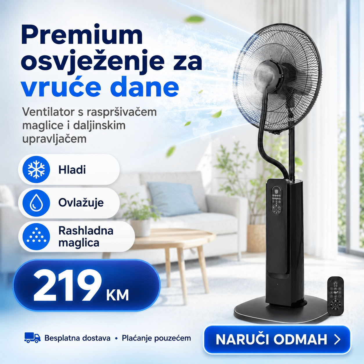 Ventilator s Raspršivačem Maglice – – – slika 1