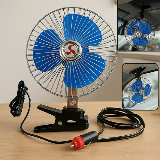 Ventilator za Auto s Držačem i 12V Priključkom - SAMO KLIKNI