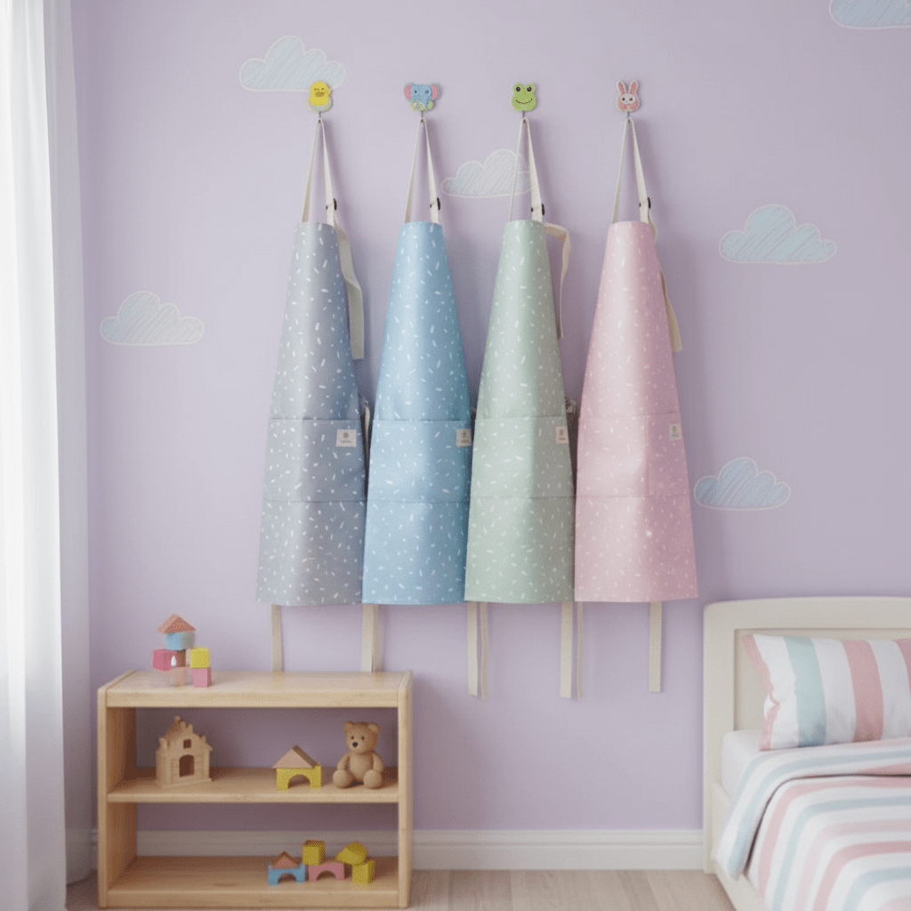 Vesele Dječje Kecelje s Točkicama | Vodootporne i Praktične – Dječja oprema – Univerzalna Siva – slika 4