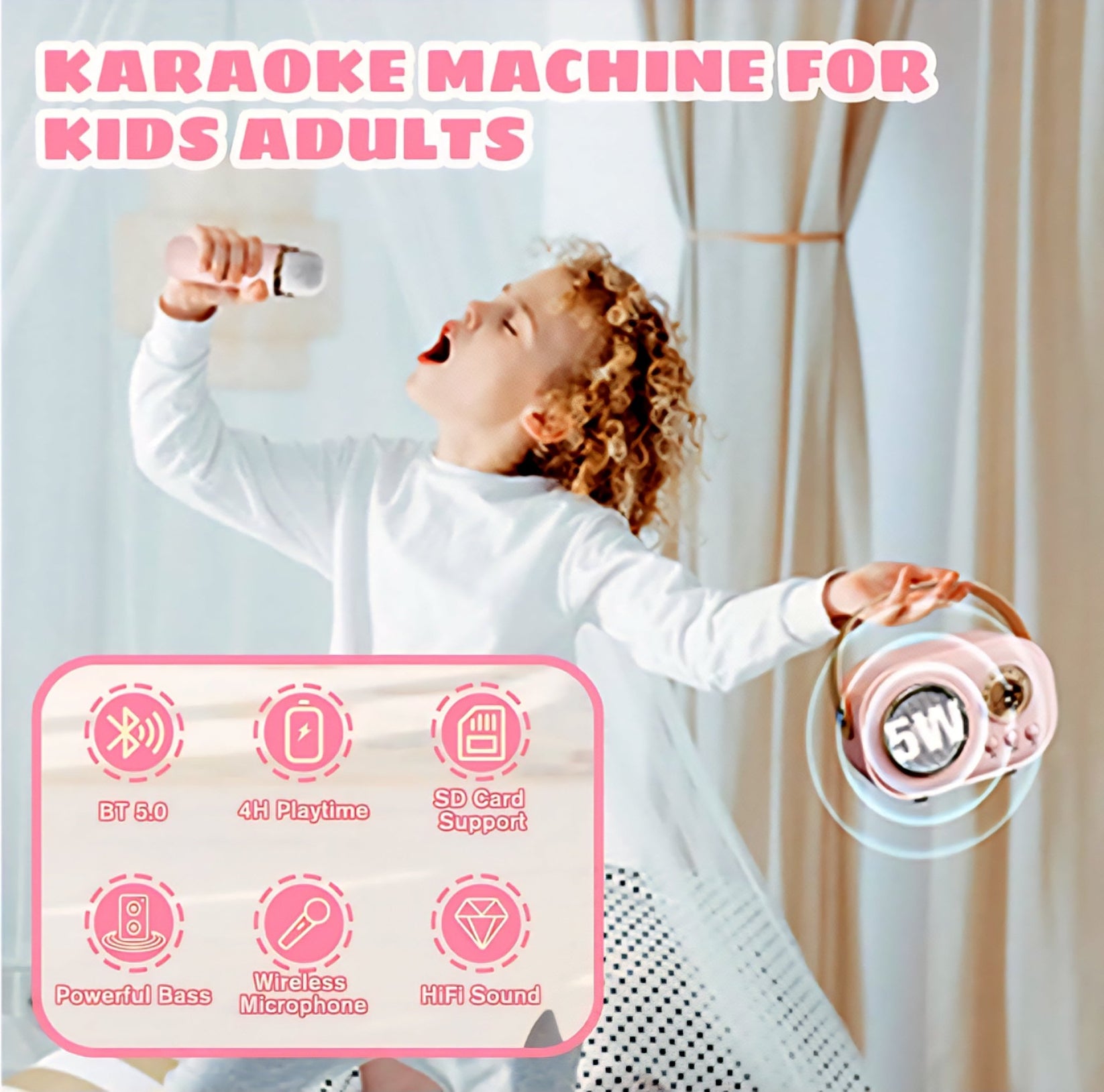 Vintage Bluetooth Karaoke Zvučnik sa Bežičnim Mikrofonom – – – slika 5