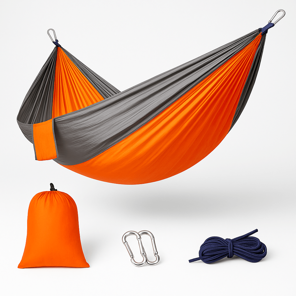 Viseća vrtna ležaljka 240 cm x 140 cm – – Narančasta – slika 1