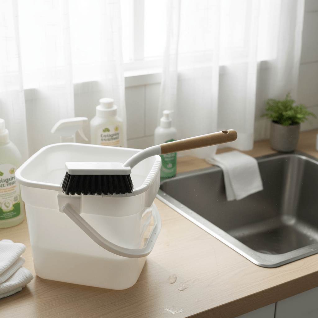 Višenamjenska Četka za Čišćenje s Ergonomskom Drvenom Drškom – Četke za čišćenje – Bijelo - Smeđa – slika 4