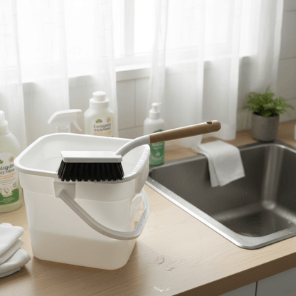 Višenamjenska Četka za Čišćenje s Ergonomskom Drvenom Drškom – Četke za čišćenje – Bijelo - Smeđa – slika 4