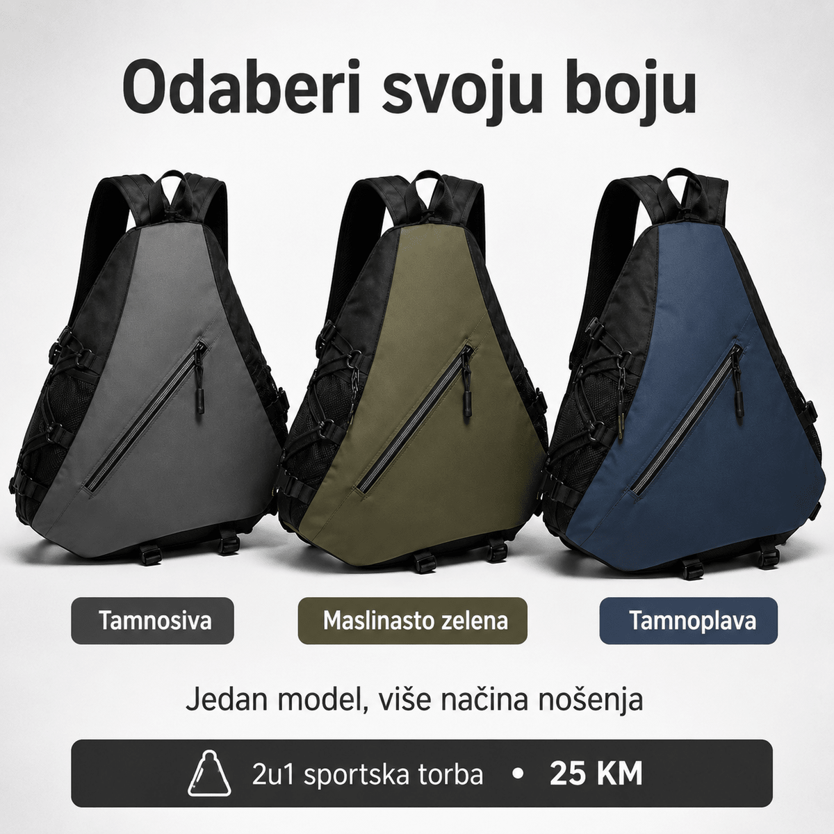 Višenamjenska sportska torba 2u1 – Torbe i ruksaci – Tamnosiva – slika 7
