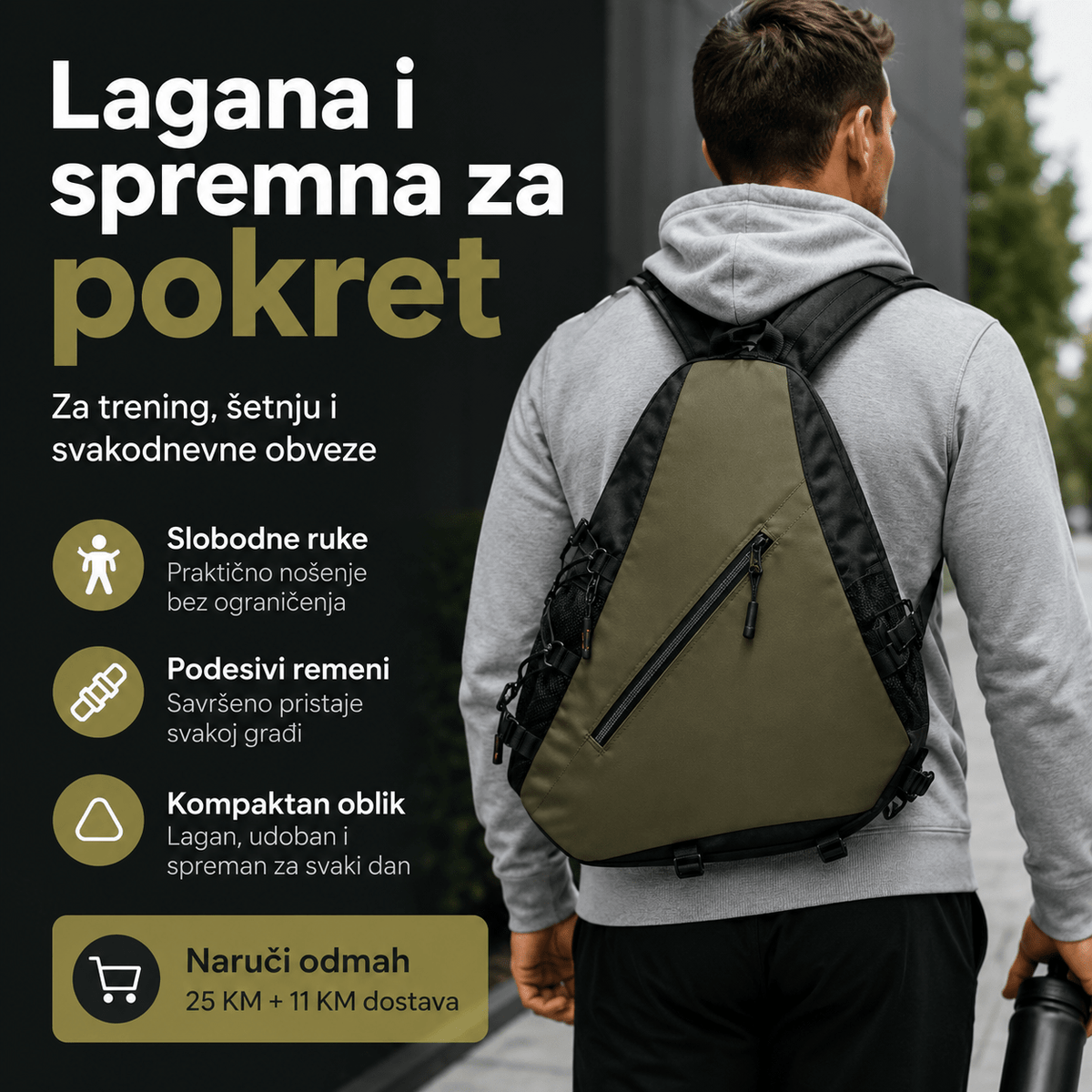 Višenamjenska sportska torba 2u1 – Torbe i ruksaci – Tamnosiva – slika 6