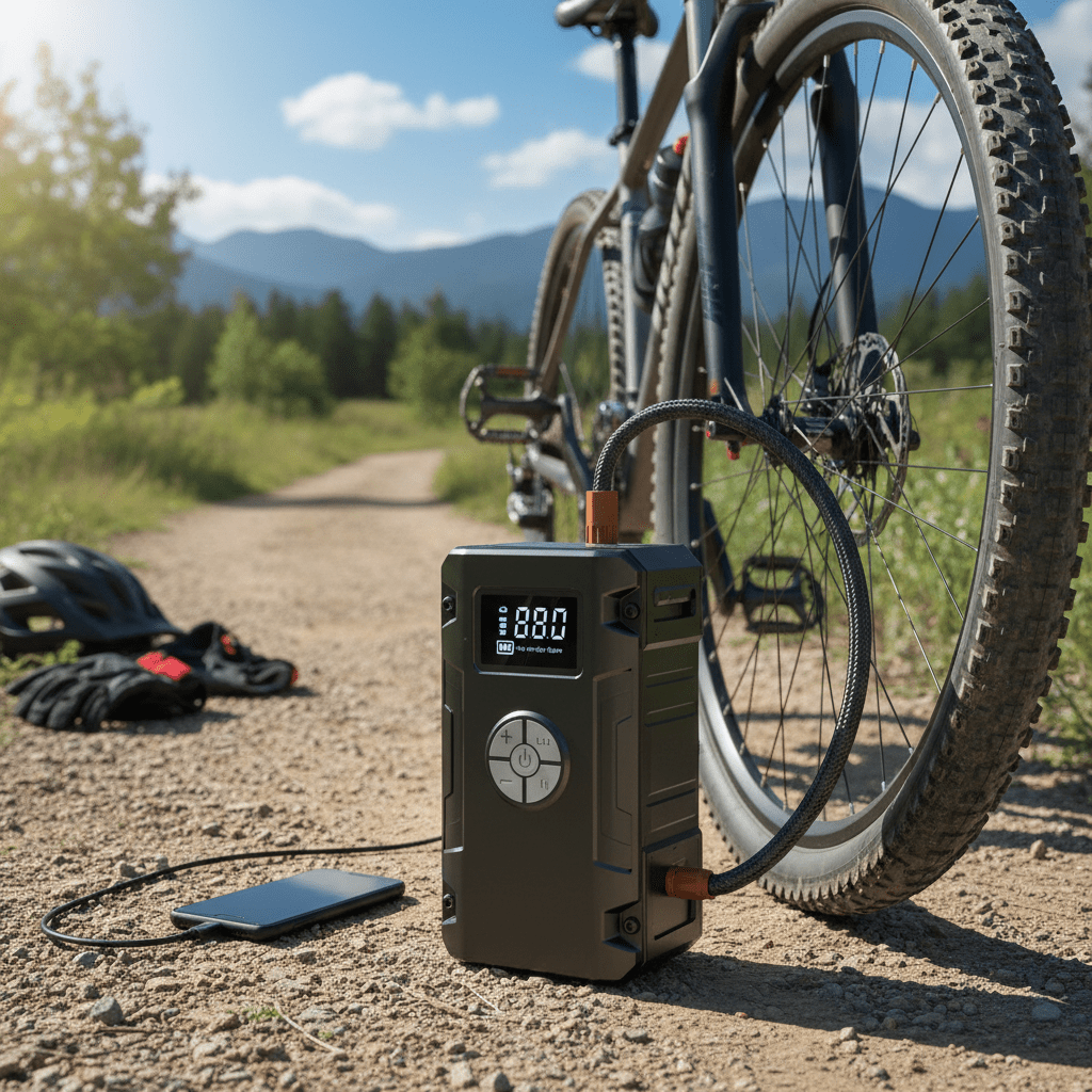 Višenamjenski Prijenosni Punjač i Kompresor 4 - u - 1 | Pametno Punjenje i Napuhavanje – Prijenosni Punjači i Kompresori – Crna – slika 20