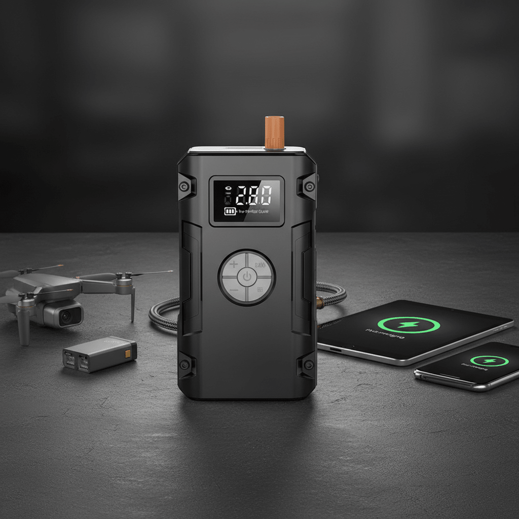 Višenamjenski Prijenosni Punjač i Kompresor 4 - u - 1 | Pametno Punjenje i Napuhavanje – Prijenosni Punjači i Kompresori – Crna – slika 24