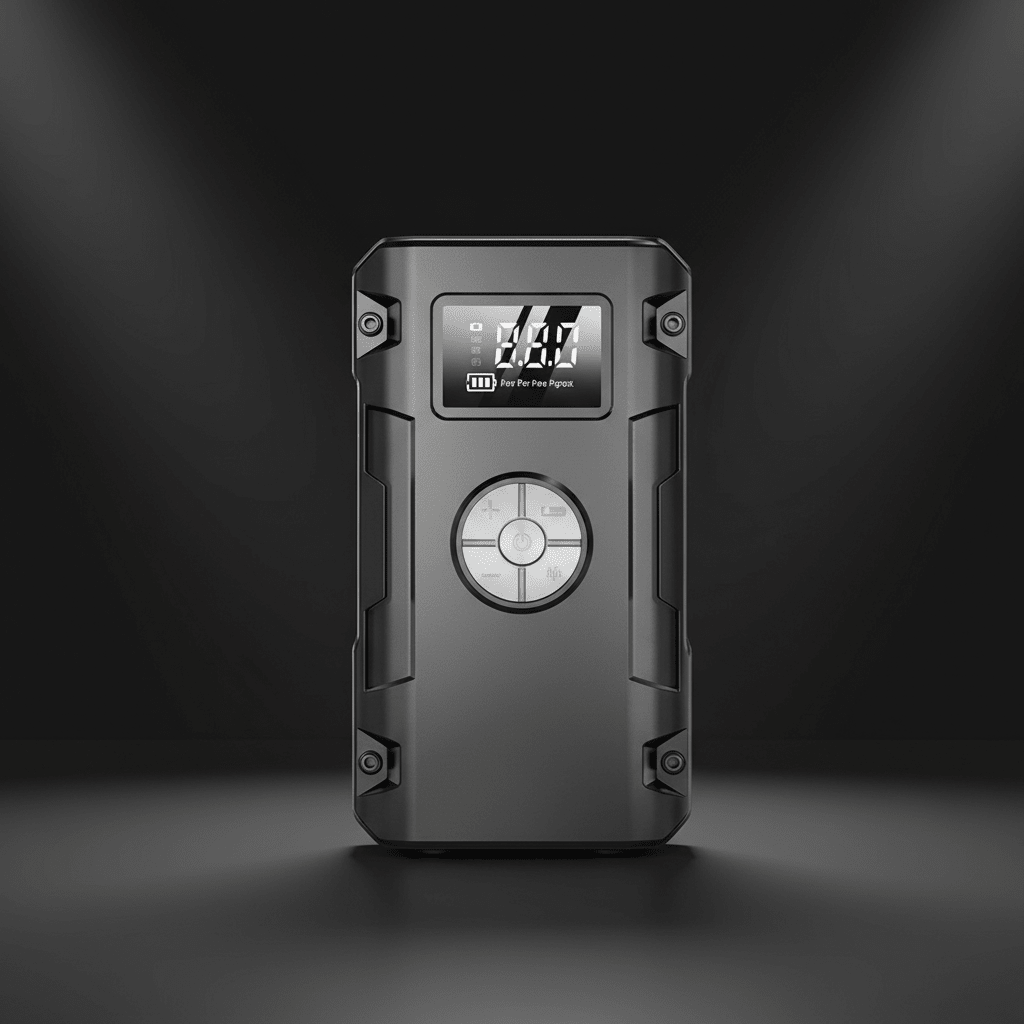 Višenamjenski Prijenosni Punjač i Kompresor 4 - u - 1 | Pametno Punjenje i Napuhavanje – Prijenosni Punjači i Kompresori – Crna – slika 2